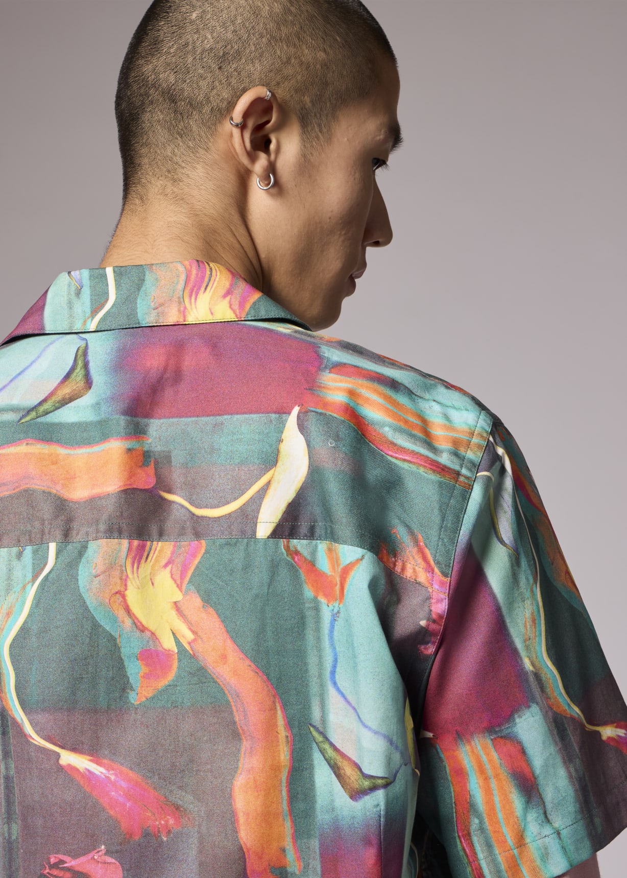 Paul Smith Glitch Floral プリント オープンカラーシャツ Men's 'Glitch Floral' Print Shirt